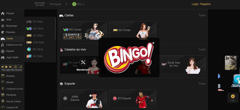 Jogos Disponíveis no Bingo Casino